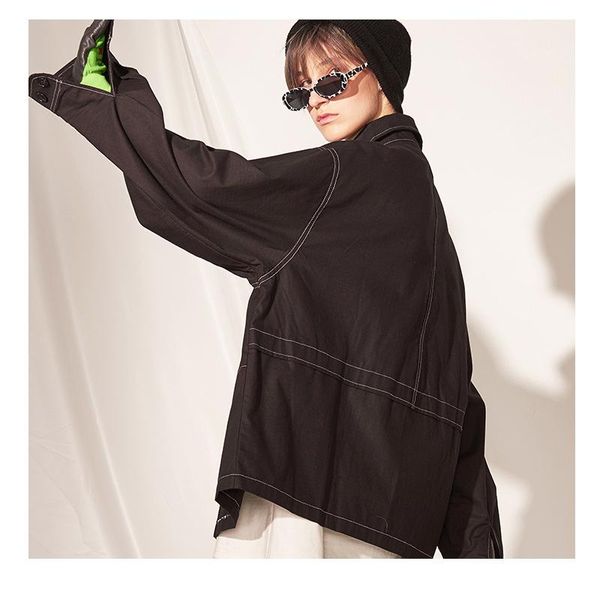 

men's jackets jacket 2021 autumn arrival fast fashionable loose contrast color stitches design, Black;brown