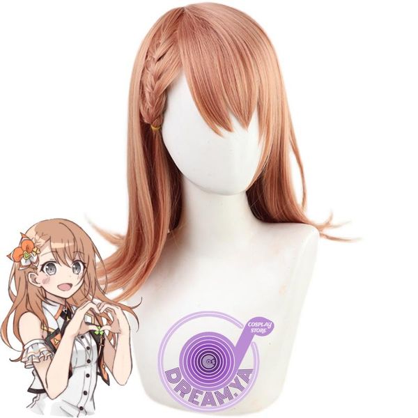 

other event & party supplies hanasato minori cosplay wig orange brown long braids heat resistant synthetic hair halloween role play carnival