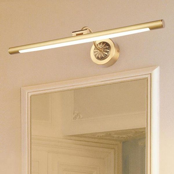 

wall lamps l led gold mirror cabinet light simple bathroom moisture-proof headlight dressing table retro strip lamp
