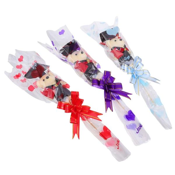 

3pcs creative graduation bear in cap bouquets adorable party favor