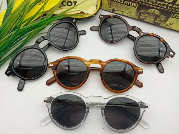 Óculos de sol retrô redondos pequenos estilo Miltzen de alta qualidade para homens e mulheres Armação de acetato Armação de óculos vintage clássica redonda com design de marca Oculos De Grau