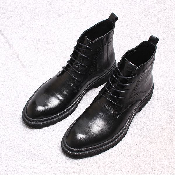 2021 Yeni Erkekler Moda Trendi İngiliz Beyefendisi Dikişli Elbise Ayakkabı El Yapımı Bordo Siyah Orijinal Deri Ayak Bileği Chelsea Boots