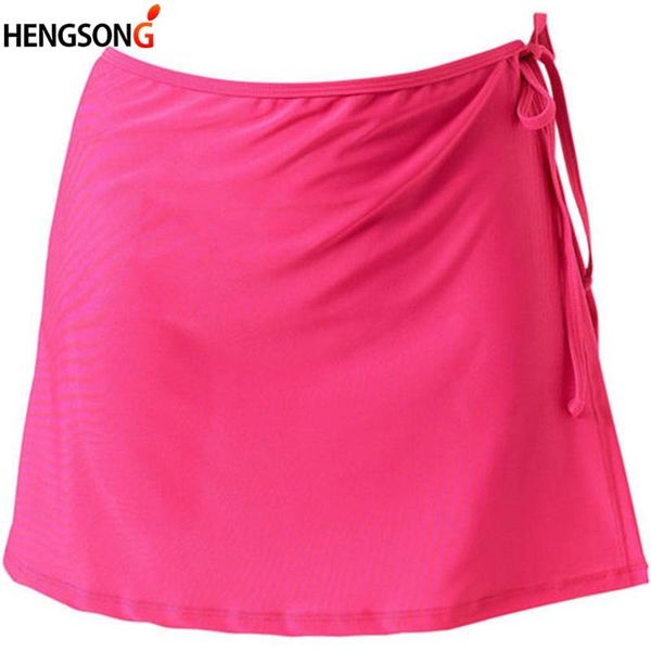 

skirts hengsong 2021 red summer women fashion beach vacation bikini skirt solid color lace-up mini 738832, Black