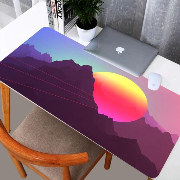 

mouse pads & wrist rests sunset pink red pad, suitable for computers and tablets xg silicone pad with keyboard