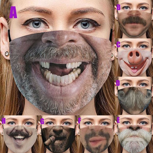 

and fashion print reusable funny pm2.5 filter mouth face mask s beard mustache hair mascarilla washable hat