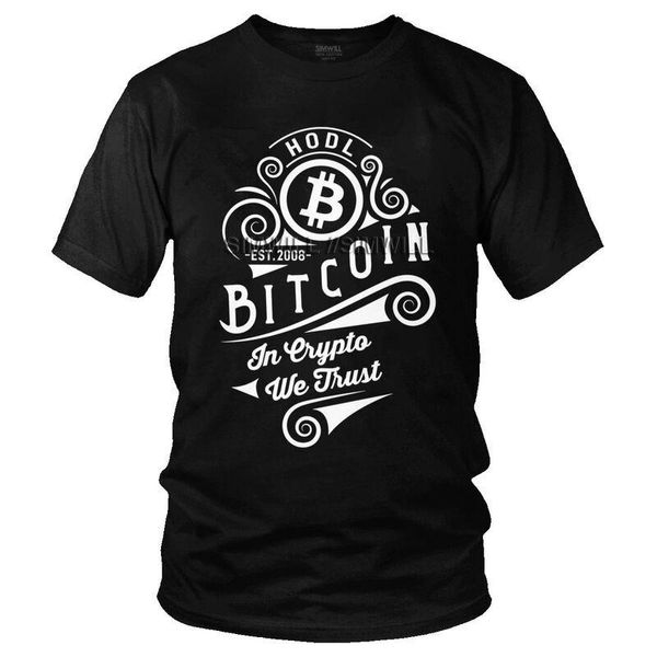 T-shirt da uomo Vintage In Crypto We Trust Tshirt Uomo Streetwear T-shirt Top T-shirt in cotone T-shirt Blockchain BTC a maniche corte ID regalo