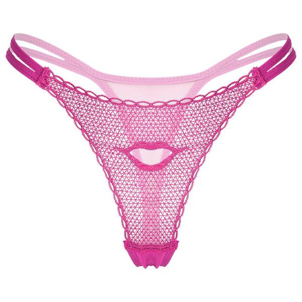 

women's panties womens see-through t-back thongs briefs hollow out embroidery low waist elastic waistband underwear lingerie underpants, Black;pink