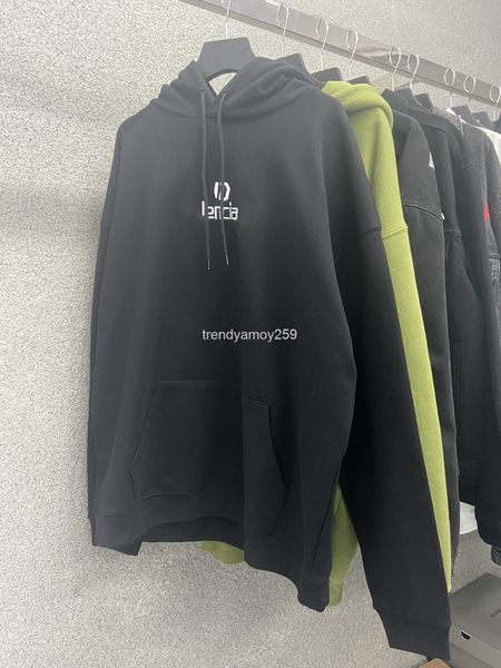 

women's hoodies & sweatshirts autumn and winter high version b family embroidery pullover hooded terry casual loose men's women&#0, Black