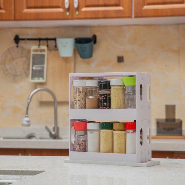

kitchen storage & organization rotating rack multi-function foldable seasoning box spice supplies