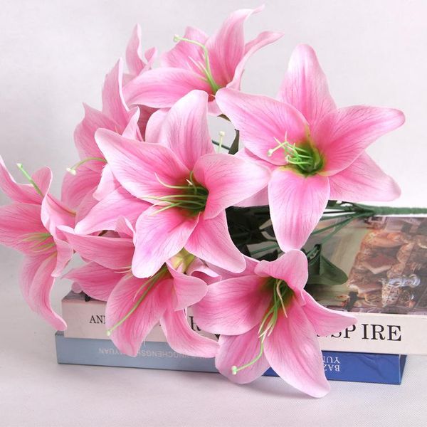 

bunch simulation flower artificial lily wedding home el office decorative supplies (10 head/bunch) flowers & wreaths