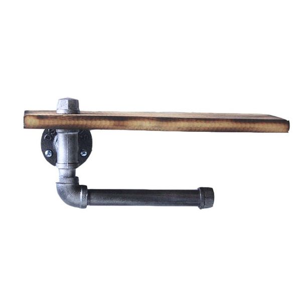 

toilet paper holders washroom 2 in 1 rustic holder storage rack cast iron pipe with screw heavy duty bathroom wooden shelf industrial