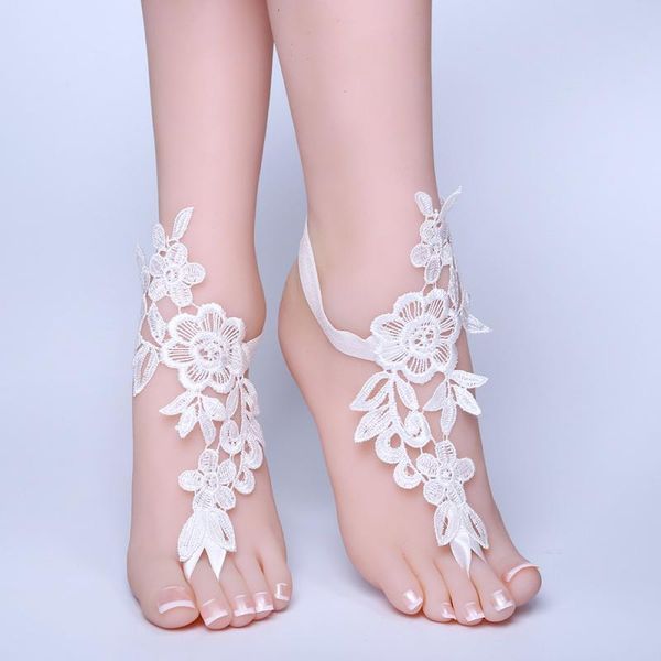 

anklets 2021 beach foot jewelry handmade lace european and american wedding yoga flower accessories, Red;blue