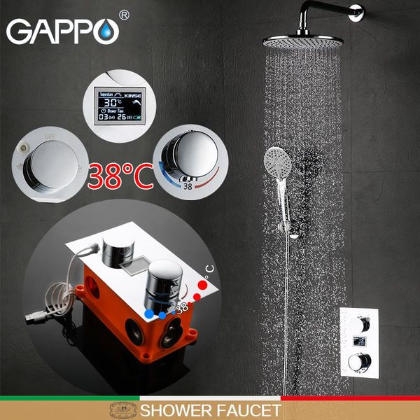 

shower faucets thermostatic rainfall set lcd digital display bathroom faucet mixer sets
