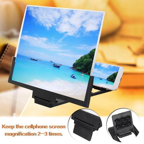 

portable universal 3d video magnification smartphone screen magnifier @20 cell phone mounts & holders