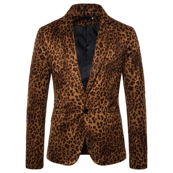 

men's suits & blazers leopard men blazer fashion mens suit jacket casual stage slim fit terno masculino hombre, White;black