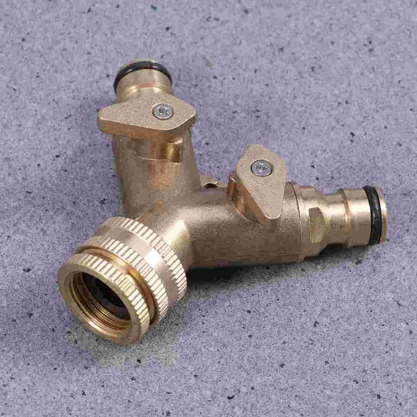 

watering equipments 2 way double garden tap connector adaptor brass