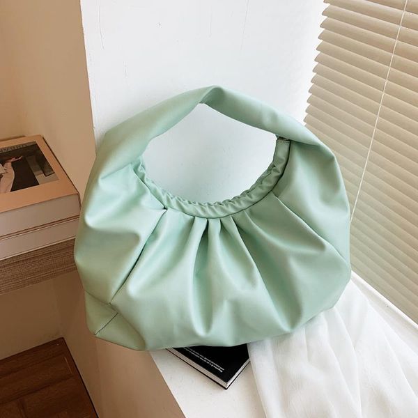 

evening bags pleated underarm bag women large tote solid color pu leather shoulder female designer handbag sac a main