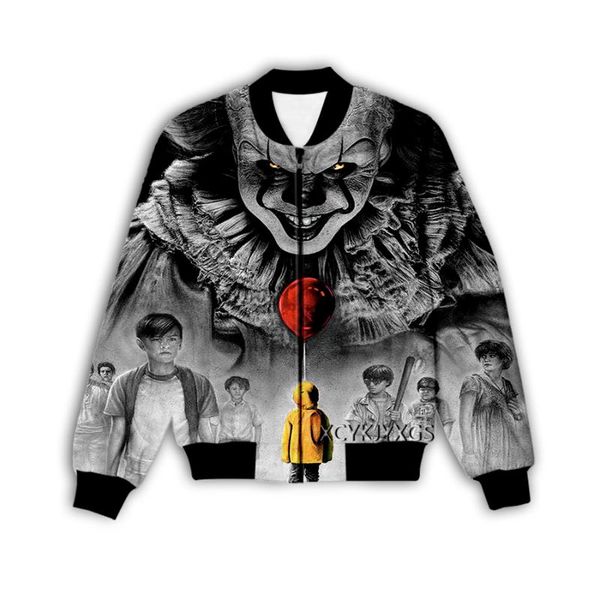 

men's jackets xinchenyuan fashion men/women's pennywise art 3d printed jacket streetwear men loose sporting & coat m91, Black;brown