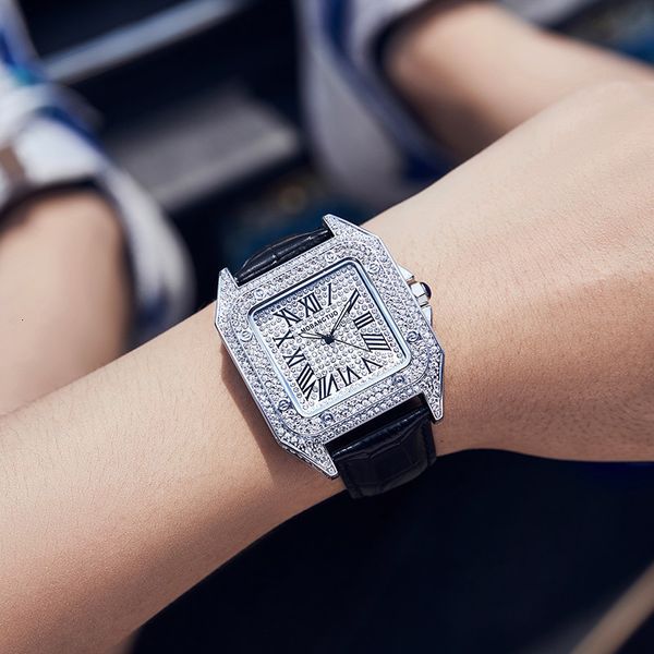 

sky star square watch women's, Slivery;brown