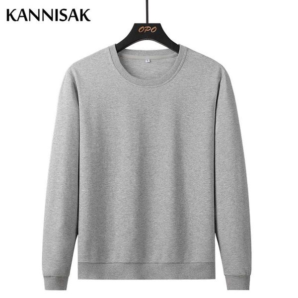 

men's hoodies & sweatshirts kannisak men oversized solid o-neck grey loose casual cotton harajuku sweatshirt spring autumn pullovers, Black