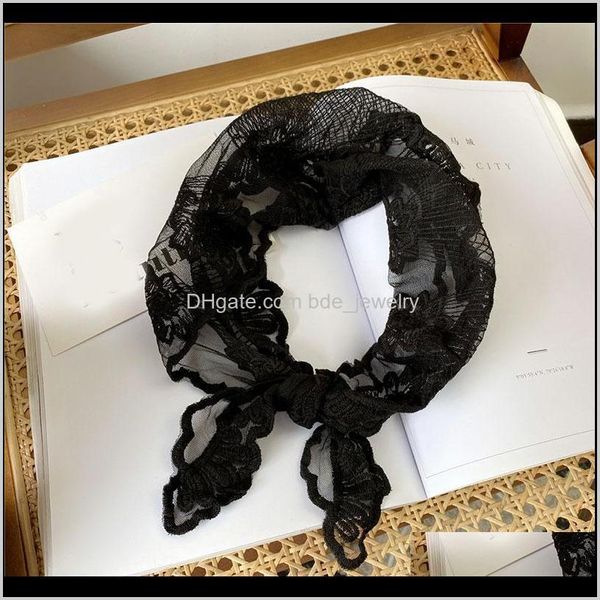 Wraps Hats, & Gloves Fashion Aessorieswomen Triangle Scarf Embroidery Crochet Floral Small Shawl Wrap Knitted Lace Head Scarves Bandana Handk