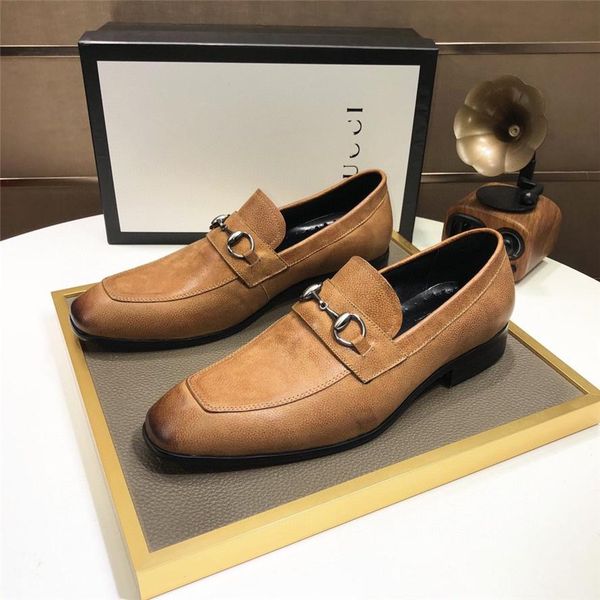 

2021 wedding luxury dress suit formal shoes mens loafers designer men slip on men dress shoe business shoes men oxford leather zapatos hombr, Black