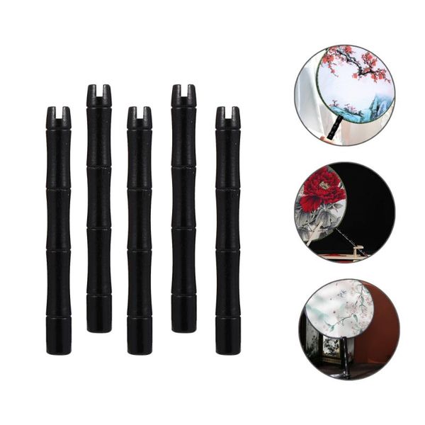 

10pcs chinese round fan handles wooden dance making accessories other home decor