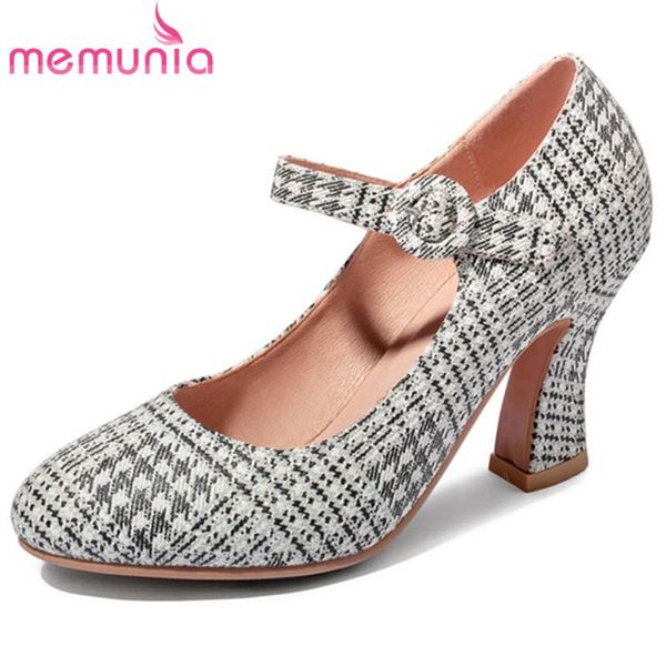 

dress shoes memunia 2021 est mary jane women pumps buckle round toe spring summer single classic party wedding ladies, Black