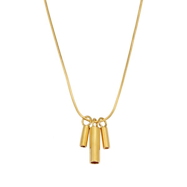 

ladies sterling silver necklace three gold tube shaped casual accessories for girlfriend must-have