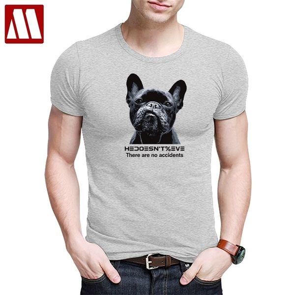 Feroz Pug Dog Impresso Mens camisetas Novidade Francesa Bulldog Camisetas Algodão Masculino Manga Curta T Camisas S ~ 5xL 210324