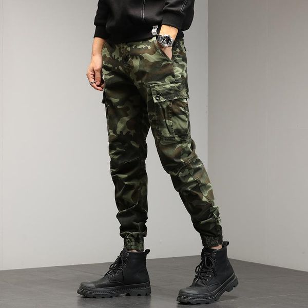 

men's pants camouflage overalls casual autumn and winter loose fashion all-match 2021 harlan leggings, Black