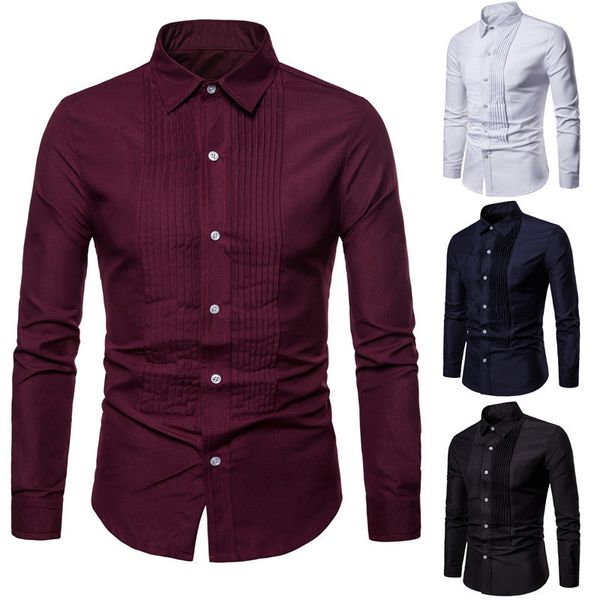 

men printed shirt long sleeve new casual shirt dress slim fashion style mens shirt with 4 colors asian size -3xl, White;black