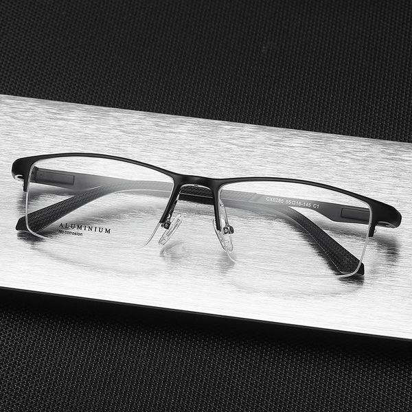 

fashion sunglasses frames mincl 2021 men sport aluminum magnesium frame glasses half eyeglasses prescription eyewear optical nx, Black