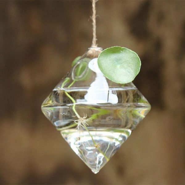 

planters & pots hydroponic plant vase deskclear glass diamond shape terrarium holder for garden balcony office desk