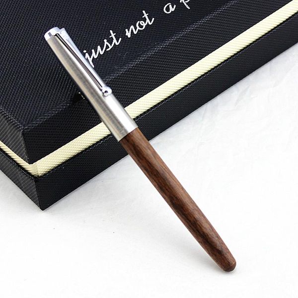 

wooden fountain pen steel cap brand 0.38mm/0.5mm nib ink pens