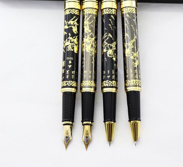 Vintage Eight Horses Embess Pattern Fountain Pen Medium Nib Smooth Prises Gift для мужчин Женская Profession