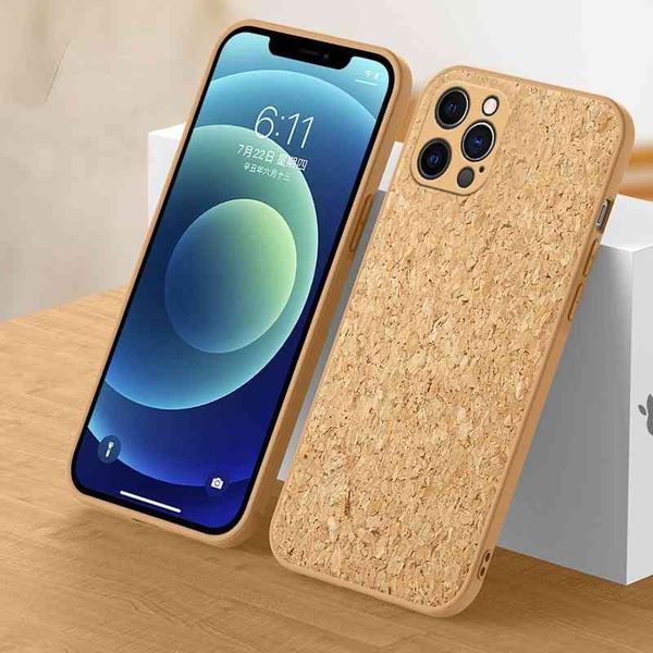 

creative wood grain veneer for apple 13 mobile phone case silicone iphone12pro max / xs / 11 cooling case 8