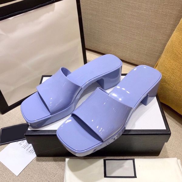 

fruit color jelly slippers sandals slide mid heel slipper summer women woman pointed shoesfashion comfortable size, Black