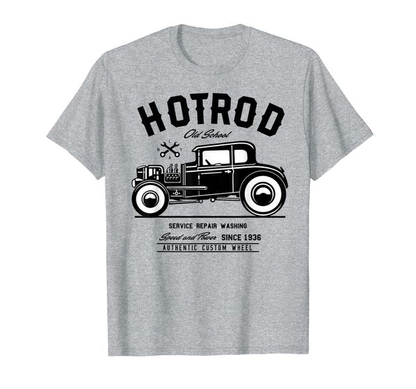 

vintage rod old school speed and power shirt for men, White;black