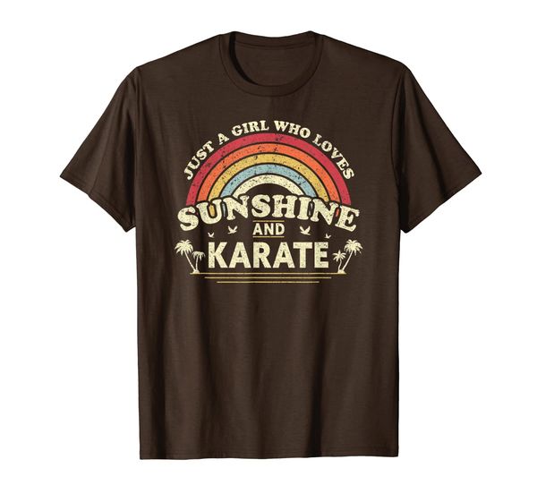 

karate shirt. just a girl who loves sunshine and karate t-shirt, White;black