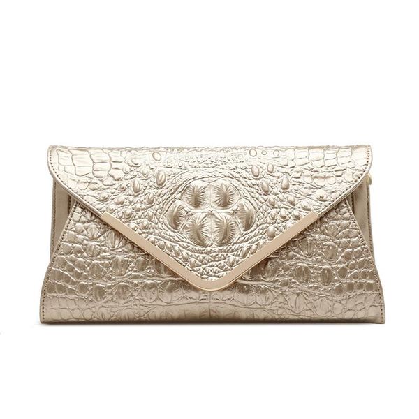 

clutch bags 2021 fashion crocodile pattern genuine leather bag shoulder messenger ladies chain handbag women mobile phone