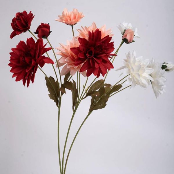 

artificial silk dahlia green plant fake flower wedding home decoration bouquet holiday couple gift decorative flowers & wreaths