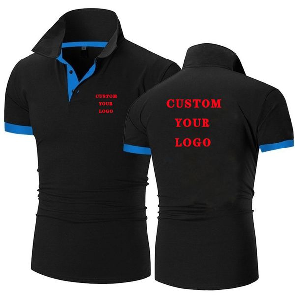 

Men's custom trademark T-shirt, Casual Short Sve Polo fashion, summer street cloth, White;black