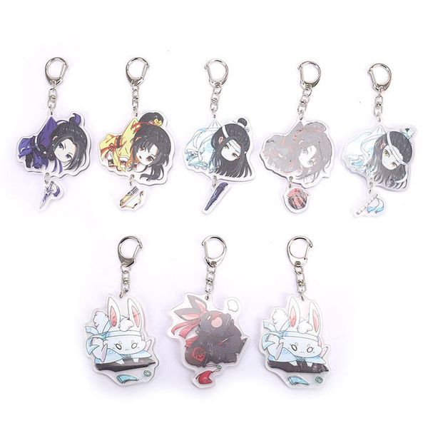 

keychains dao zu shi keychain woman key ring jiang cheng acrylic cute grandmaster of demonic cultivation lan wangji wei wuxian llaveros, Silver
