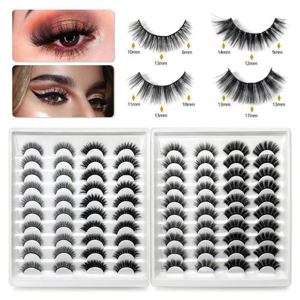 

pair 3d false eye lashes wispy cross extension eyelashes set handmade thick resuable beauty cosmetic makeup1