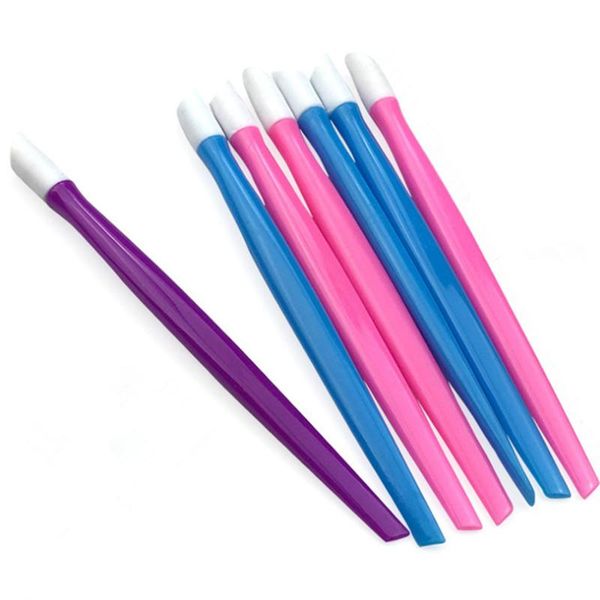 

1pc soft nail cuticle pusher plastic rubber tool press sticker manicure accessories random color 9.7cm pushers