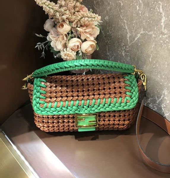 

75% off luxury handbag 2021 new trend bag handmade cow leather weaving matching medium flip club women's shoulder slant span bag 515p