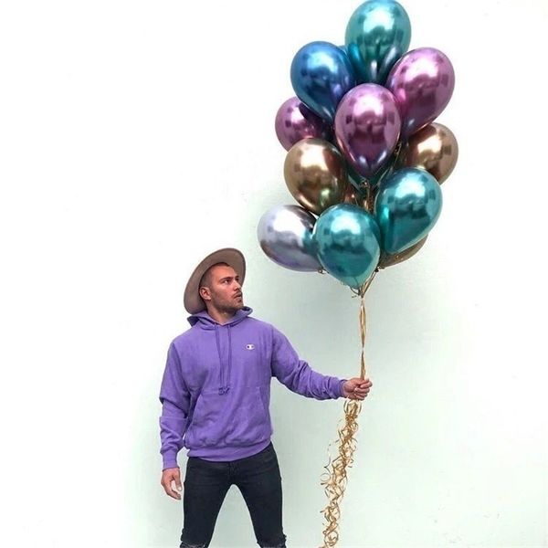 

100pcs/pack thick metal color latex balloon 12'' wedding party decoration balloons