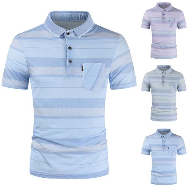 

men's t-shirts summer slim stripe fit patchwork short sleeve buttons shirt with pocket male tee hombre verano, White;black