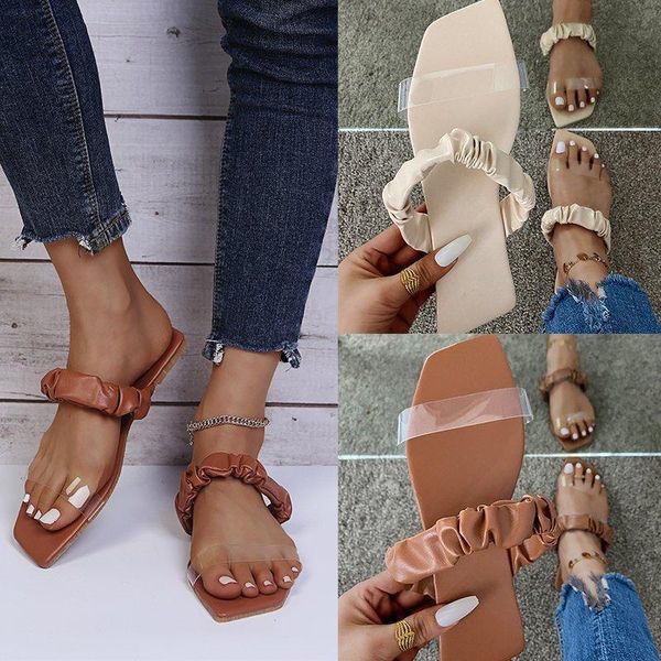 

shoes woman's slippers low luxury slides lady big size 2021 designer flat summer girl rome basic rubber fashion hoof heels fabri, Black
